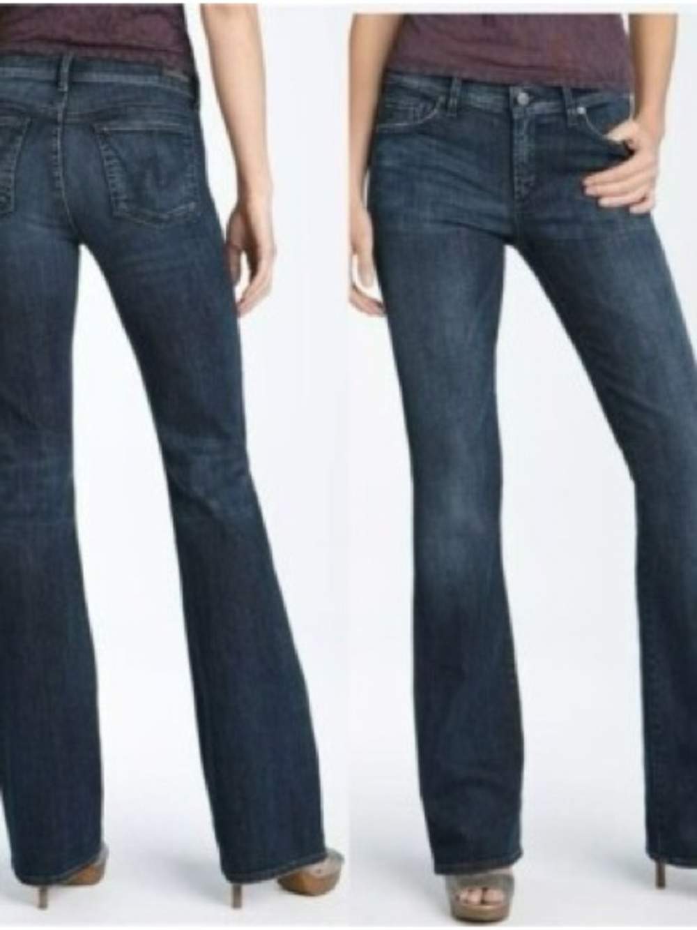 Citizens Of Humanity Amber Medium Rise Bootcut Dark Blue Flare Jeans